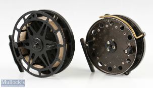 2x large centre pin trotting reels - Mordex Sheffield 4 3/8