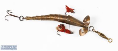 Gregory Cleopatra style Patent Stamped jointed brass bait 5 ½