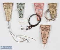 Scarce S Allcock Redditch Hooks to Gut line Card Packets - hooks with gut line on triangular