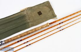 Hardy Alnwick The Wye Palakona Split Cane Salmon Fly Rod, serial No 694265, 12'6