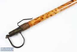 Wyers Freres Redditch and Paris hollow Bamboo and wood extendable gaff with a folding gaff head