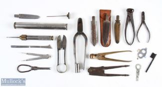 Hardy Bros Rod Butt Spear and Tools with 3x other rod butt spears measures approx. 3-3 1/2