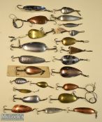 Collection of various fishing lure spoons (23) ranging from 1.5