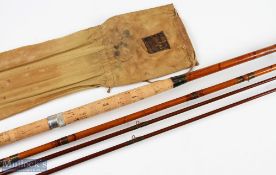 Hardy Alnwick Whole Cane Salmon Fly Rod, 15' 3pc plus spare tip No C1609 (1920), 28
