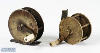 2x early brass crank wind reels from 1850 onwards - Jones Maker, 111 Jermyn Street London 2.75