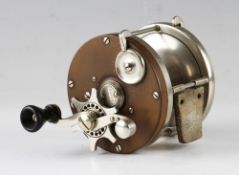 Edward Vom Hofe Maker New York Pat Model No. 621, 3/0 ebonite and nickel multiplying sea reel -