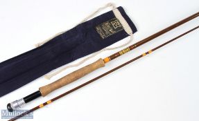 Hardy Alnwick Hollow Glass Fly Rod, 9' 2pc, line 6#, all original and clean, original cloth bag