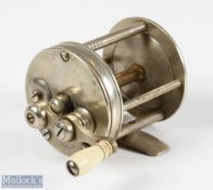 Talbot Reel & MFG Co USA 'Star' nickel silver bait casting reel - measures 2