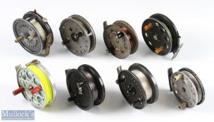 Good Cross Section of Centre Pin Trotting reels (8) - good J W Young & Sons The Seldex 3 5/8