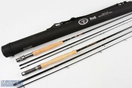 John Norris Penrith Carbon Fly Rod 9' 3pc line 5#, Cordura sectioned tube, looks unused; Bob