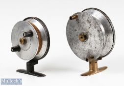 2x Alloy turntable side casting reels - 3 1/8