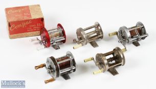 Collection of American level wind and other bait casting reels (5) Professional Jeweles Steel