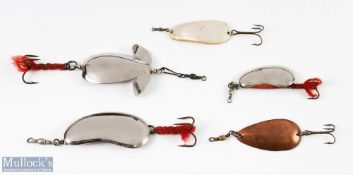 Assorted Lures (5) - Colorado c/w swivel, red wool overall 5