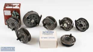 Collection of Modern Trout Fly Reels and a Spare Spool (7) 3x Intrepid Fly reels 2x 3 3/8