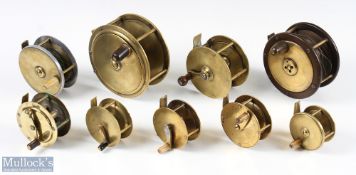 Selection of Various brass reels feature a Milbro 2 ¾