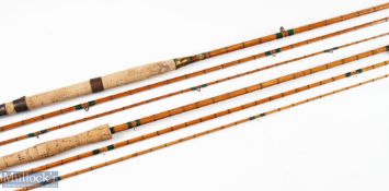 P Thomas of Chester 10ft 6in split cane rod 3pc, restored, with MCB, butt missing, plus an Unnamed