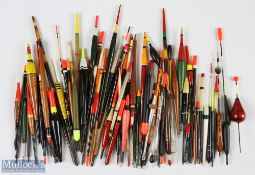 Good selection of assorted floats to incl cork, quill, and composite (75#) Mystic floats, Dickee