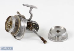 Hardy Alnwick The Altex No 3 Mk III Fixed Spool reel ribbed reel foot, plus boxed spare spool,