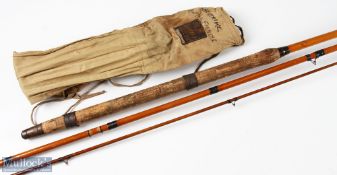 Hardy Bros 'Superlight' Thames style 10ft 6in Spanish reed rod 3pc with split cane tip, serial