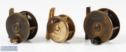 Early Scottish Named Brass Fly Reels (3) R Anderson & Sons Princes St, Edinburgh, 2.75
