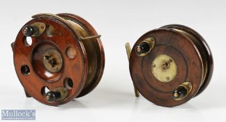 2x Interesting Wooden Nottingham and Brass star back Reels - unnamed 4.5