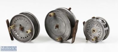 Assortment of Allcock Alloy Fly and Other Centre Pin Reels (3) The Marvel 3