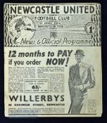 Pre-War Newcastle United v West Brom 1936/37 football programme 2 September 1937 outer covers are