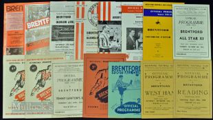 Selection of Brentford home match programmes to include 1943/44 Reading (War League) (ph), 1945/46