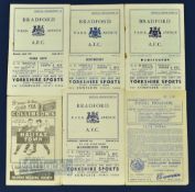 1953/54 Bradford PA home match programmes to include Manchester City (FAC), Darlington, Southport,