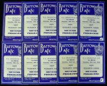 1958/59 FAC Barrow v Wolverhampton Wanderers 3rd round official 28 page souvenir match programme,