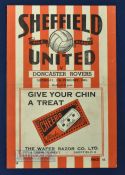 1944/45 Sheffield Utd v Doncaster Rovers war cup north match programme 17 February 1945 at Bramall