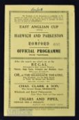 1935 East Anglian Cup Final Harwich & Parkeston v Romford match programme 27 April 1935 at