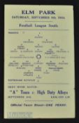 Wartime 1944/45 Reading v Tottenham Hotspur football league south single sheet programme 9 September
