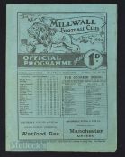 1933/34 Millwall v Brentford Div. 2 match programme 21 April 1934, 4 pager, creases, fair condition.
