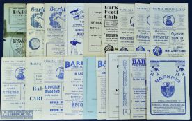 Selection of Barking FC home match programmes 1947/48 Hitchin Town (poor), 1948/49 Clapton (Essex