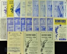 Collection of Romford FC home match programmes 1948/49 Briggs Sports (FAAC), 1949/50 Schaffhausen (