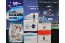 1958-1997 inc. Rare Barbarians Home & Away Rugby Programmes (6): Cliff Morgan's swansong on the