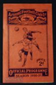 1930/31 Arsenal v Aston Villa FAC match programme 10 January 1931; score to team page, o/wise good.