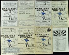 Selection of Carlisle Utd home match programmes 1945/46 Crewe Alexandra, 1951/52 Gateshead, 1956/