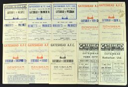 Selection of Gateshead home match programmes to include 1948/49 Rotherham Utd, 1950/51 York City,