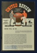 1957/58 Manchester Utd v Sheffield Wednesday FAC 5th round programme No. 21 - 
