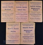 Pre-war Dulwich Hamlet programme selection to include 1937/38 Walthamstow Avenue (London Charity Cup