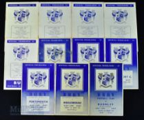 Collection of Bury FC home match programmes 1955/56 Burnley (FAC), 1956/57 Middlesbrough, Portsmouth
