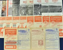 Selection of Scarborough home match programmes 1948/49 Middlesbrough res, 1949/50 Kiveton Park