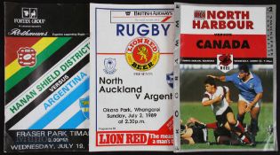 1989-1992 New Zealanders v the Americas Rugby Programmes (3): Large glossy A4 issues for North