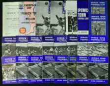 Selection of Ipswich Town home match programmes to include 1962/63 Official handbook (complete