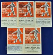 1950/51 Bradford PA home match programmes v Darlington, Chester, Mansfield Town, Carlisle Utd, Crewe