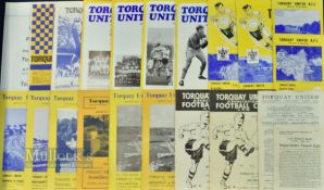 Collection of Torquay Utd home match programmes 1947/48 Plymouth Argyle (benefit match), 1949/50