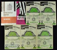 Selection of Newcastle Utd home match programmes to include 1954/55 Brentford (FAC), Nottingham
