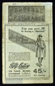 1924/25 Liverpool v West Bromwich Albion Div. 1 match programme 6 December 1924; also Everton
